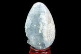 Crystal Filled Celestine (Celestite) Egg Geode - Madagascar #100029-2